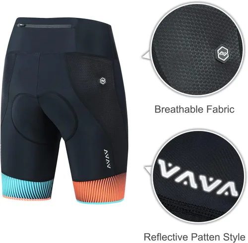Vista 5 de NORTHHILL Pantalones cortos de ciclismo acolchados para mujer, pantalones cortos de ciclismo de cintura alta con forro 4D acolchado de gel Spin