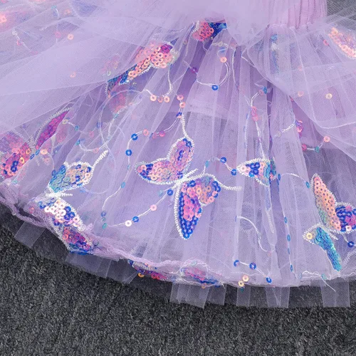 Vista 6 de IDOPIP Butterfly 1st Birthday Outfit Baby Girl Sequin Butterfly Romper Tutu Skirt Headband Costume for Cake Smash Photo Shoot