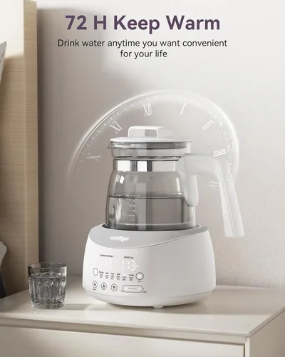 Vista 5 de Calentador de biberones Comfyer, calentador de biberones para bebé con luz nocturna y ventilador de enfriamiento más rápido, calentador de agua