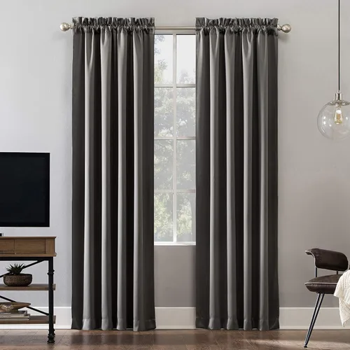 Vista 20 de Sun Zero Oslo Panel de cortina de calidad de teatro con bolsillo para varilla totalmente opaca, 52 x 63 pulgadas, negro