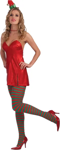 Vista 2 de Forum Novelties Medias a rayas de Navidad para mujeres adultas Rojo/Verde