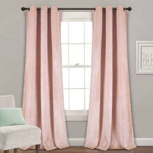 Vista 24 de Lush Decor Prima Velvet - Par de paneles de cortinas de ventana de terciopelo sólido con filtro de luz, 38" de ancho x 84" de largo, negro