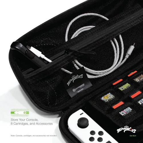 Vista 4 de Hyperkin Limited Edition Official Miraculous EVA Hard Shell Protective Travel Carrying Case Officially Licensed - For Nintendo Switch OLED