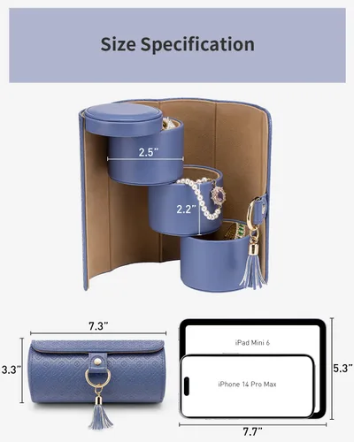 Vista 60 de Vlando Viaggio - Joyero pequeño, caja de almacenamiento para accesorios de viaje
