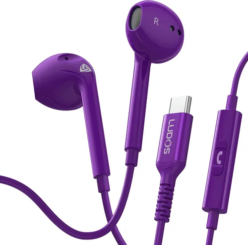 Vista 13 de LUDOS Zenith - Auriculares intraurales con cable, auriculares con micrófono, con cable para auriculares Jack de 0.138 in para iPhone, Samsung