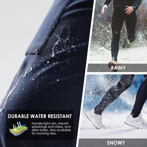 Vista 4 de BALEAF Pantalones cargo de senderismo con forro polar para hombre, impermeables, softshell y bolsillos con cremallera