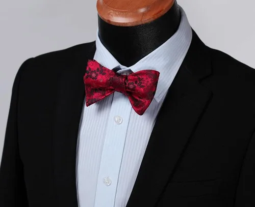 Vista 4 de HISDERN Pajaritas para hombre, corbatines florales para hombre, pajarita para hombre, pañuelo tejido jacquard pajarita de bolsillo cuadrado