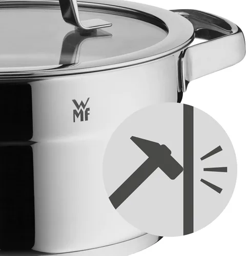 Vista 5 de WMF Compact Cuisine - Juego de cacerolas de inducción de 5 piezas con tapa de cristal, acero inoxidable Cromargan pulido, juego de ollas