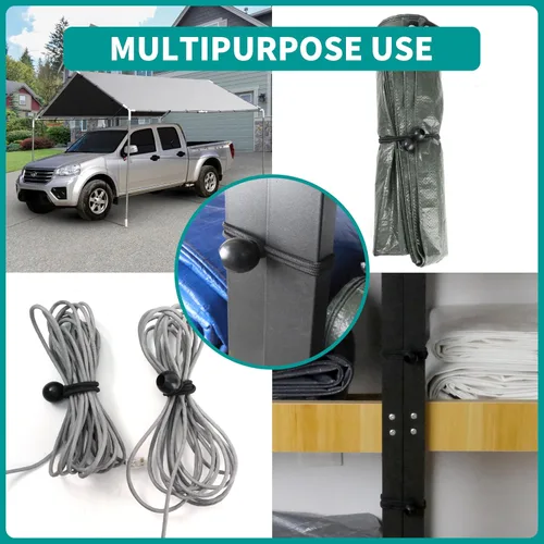 Vista 12 de TARPAL Ball Bungee Cords - Lona resistente de 6 pulgadas, color negro