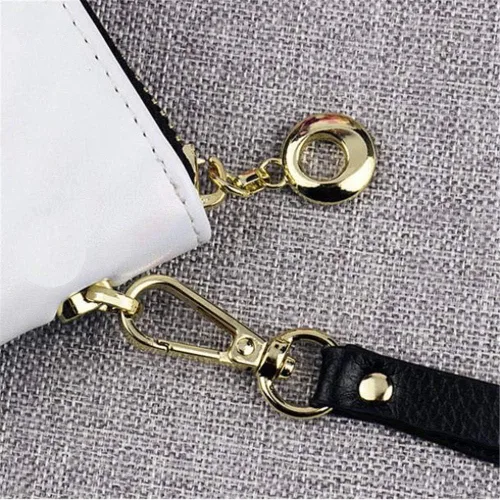 Vista 5 de Billetera de cuero de grano superior con foto personalizada para mujer, Negro de un solo lado, Classic