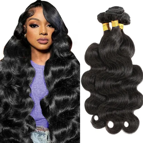 Vista 7 de CSCHS Manojos de cabello humano 12A de 22, 24, 26 pulgadas, mechones de cabello humano ondulado 100% sin procesar, extensiones de cabello virgen