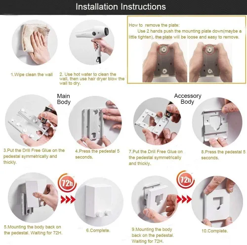 Vista 5 de Youngine Tendedero retráctil para interiores y exteriores, para colgar en la pared, con cuerda de acero de 13.8 pies, colgador de cuerda ajustable