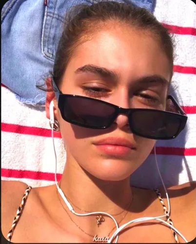 Vista 4 de Gafas de sol rectangulares de moda retro de los años 90 para mujer marco cuadrado protección UV400