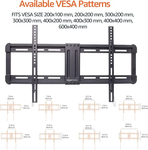 Vista 5 de Amazon Basics Soporte de pared para TV de perfil bajo con nivelación horizontal posterior a la instalación para televisores de 32 a 86 pulgadas