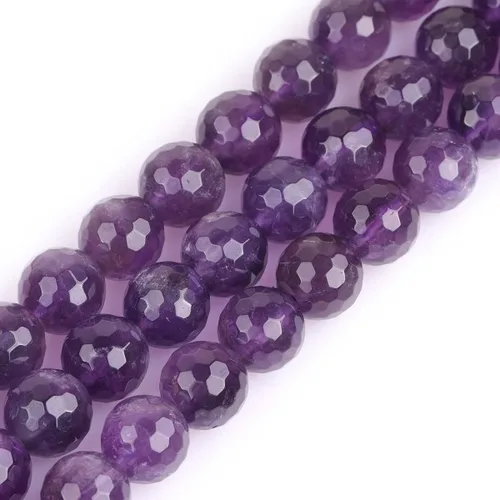 Vista 27 de GEM-Inside - Cuentas sueltas de amatista natural de 0.236 pulgadas (0.236 in), cristal facetado, piedra energética para hacer joyas, 15 pulgadas