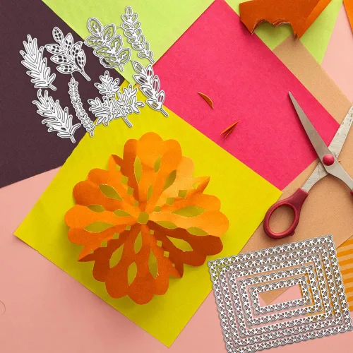 Vista 8 de AFUNTA - Juego de 2 troqueles de metal para hacer tarjetas, plantillas de grabado en relieve para manualidades, álbumes de recortes, decoración