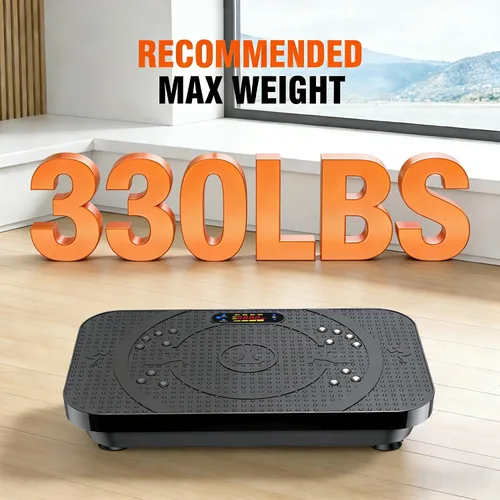 Vista 9 de PBYRD Vibration Plate Exercise Machine -Full Body Shaker with Auto Mode, Acupressure Massage & Silicone Pedal, for Lymphatic Drainage, Weight Loss &