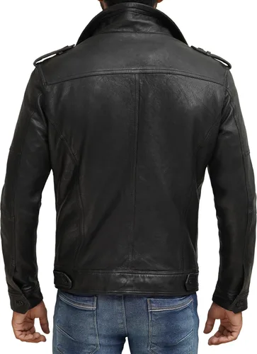 Vista 22 de Blingsoul Real Lambskin Leather Jacket Men - Chaquetas de cuero para Hombres