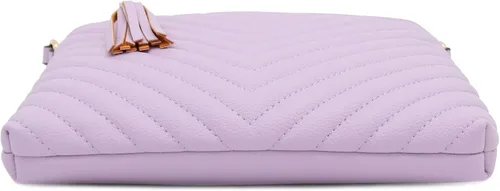 Vista 4 de Bandolera o bolsa mediana con patrón triangular, de estilo cruzado, acolchada y con borla