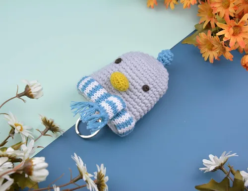 Vista 3 de Bonito llavero de animales para mujeres y niñas regalo de parejas decoración Kawaii para mejor amiga llavero de ganchillo para mujeres llaves