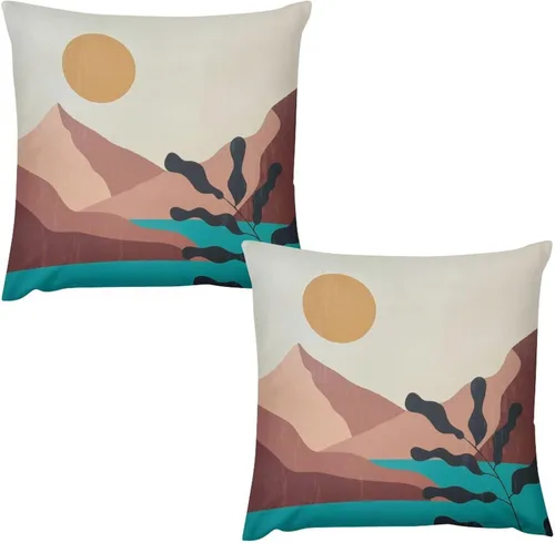Vista 46 de Juego de 2 fundas de almohada florales retro de los años 70, Groovy Funky Hippie Flor Naranja Estética Boho Fundas de Almohada de 16 x 16 pulgadas
