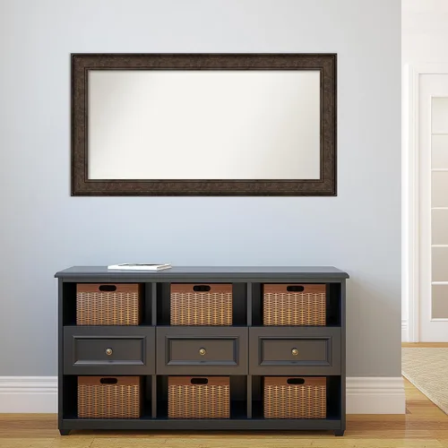 Vista 913 de Amanti Art Espejo de pared personalizado no biselado (25 x 25 pulgadas), marco de bronce acentuado, varios tamaños personalizados, espejo de baño