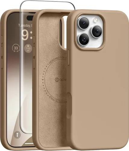 Vista 54 de GONEZ Funda magnética para iPhone 12 Case / 12 Pro Case, compatible con MagSafe, [protector de pantalla + protector de lente de cámara], funda