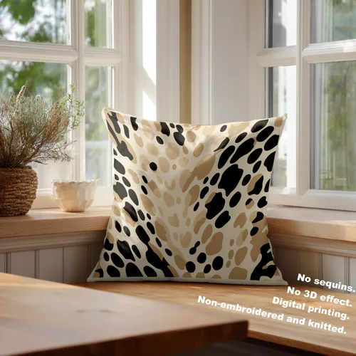 Vista 4 de Batmerry Animal Print Throw Pillow Covers, Spotted On Beige Decorative Pillow Covers Digital Printing Blended for Couch Sofa Bed Invisible Zipper