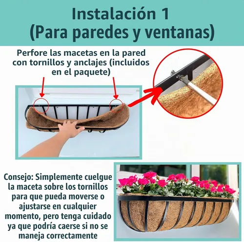 Vista 3 de LaLaGreen - Maceta rectangular de pared (24 pulgadas, paquete de 2) caja