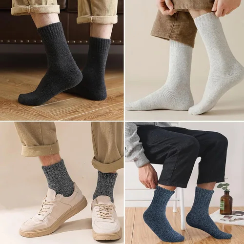 Vista 6 de VoJoPi Wool Socks Mens 5 Pairs Thermal Warm Winter Socks for Men Super Soft Cozy Boot Socks for Cold Weather