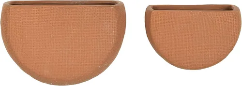 Vista 9 de Main + Mesa Macetas modernas de cerámica bohemia para montaje en pared, color terracota, juego de 2 tamaños