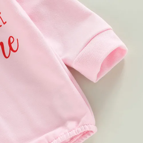 Vista 86 de SOLILOQUY Traje de manga larga con cuello redondo para el primer día de San Valentín para bebé niño y niña, mameluco de corazón de amor