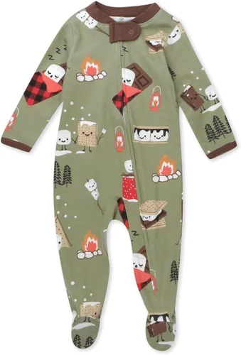 Vista 24 de HonestBaby Baby-Boys Classics Sleep & Play Footed One-piece Pajama Sleeper 100% Organic Cotton Raya Negrita Rojo Blanco Blu