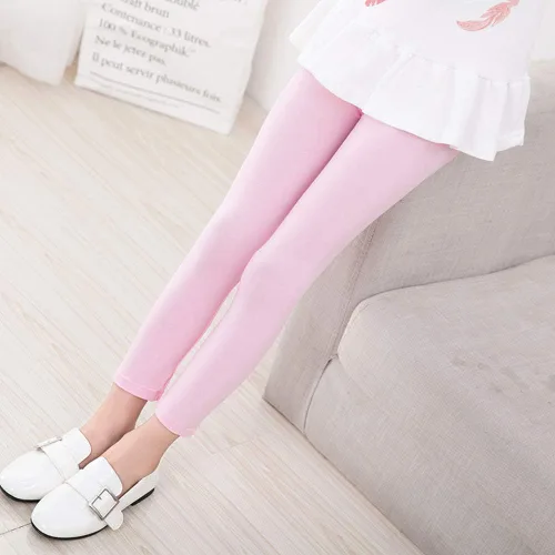 Vista 5 de DOCHY Paquete de 4 leggings básicos de algodón para niñas y bebés, para niños y niñas