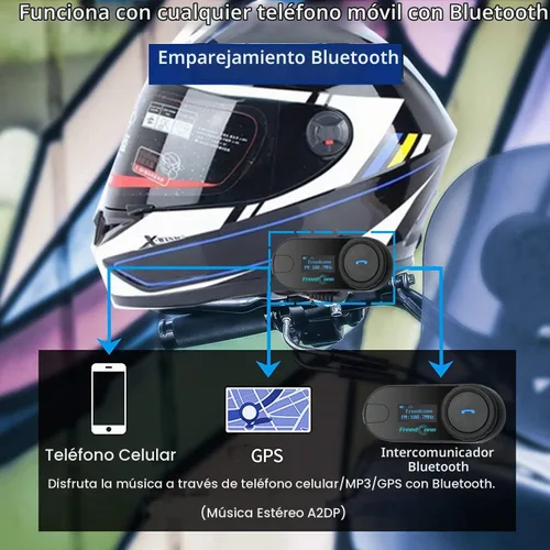 Vista 3 de FreedConn TCOM-SC - Auriculares de comunicación con Bluetooth para casco de motociclista, Negro
