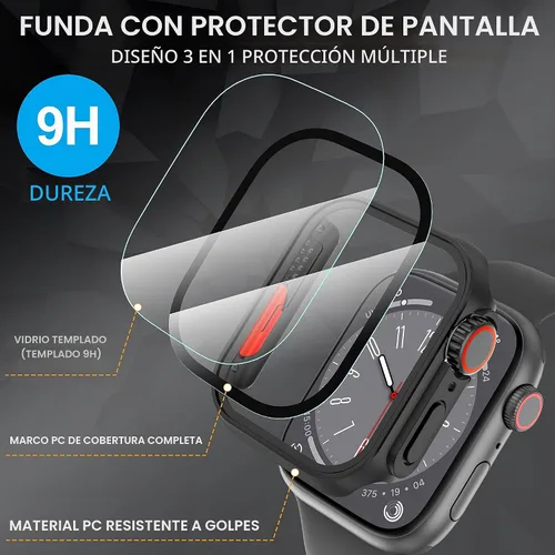 Vista 6 de Suoman para Apple Watch Protector de Pantalla de Vidrio Templado de 40 mm, [Aspecto Ultra] Funda Protectora Dura de PC para Todo el Contorno