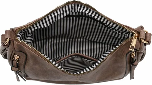 Vista 6 de Bolso bandolera de cuero sintético con dos bolsillos delanteros con cremallera