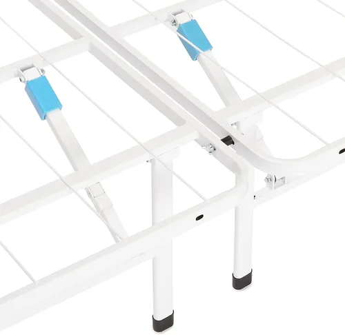 Vista 7 de Amazon Basics Armazón de Cama de Plataforma Full, Metal Plegable, Instalación sin Herramientas, 14 Pulgadas de Alto, Blanco