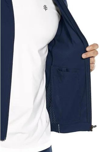 Vista 6 de Coolibar Chaqueta deportiva Outpace UPF 50+ para hombre, protección solar
