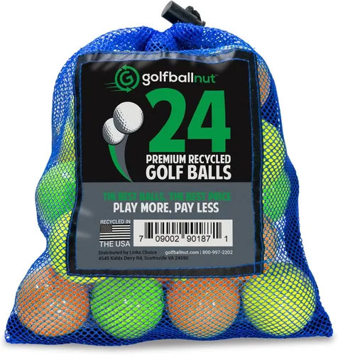 Vista 2 de Usado reciclado para Bridgestone blanco, amarillo o colores mixtos 4A calidad cerca de menta pelotas de golf (bolsa de malla amarilla de 48 bolas)