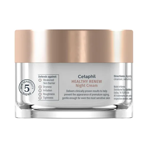 Vista 8 de Cetaphil Healthy Renew Skin Tightening Night Cream 1.7 oz, crema reparadora de arrugas para cara con péptidos, crema alternativa al retinol