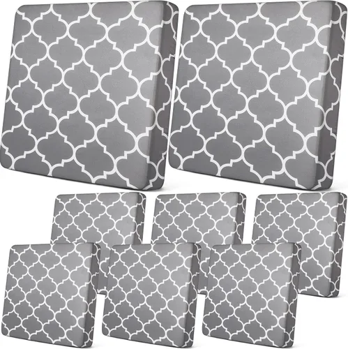 Vista 12 de Newwiee Funda de cojín, para cojín de asiento de sofá o sillón, 8 unidades, elástica, para sofá, muebles de patio y exteriores, de repuesto, suave