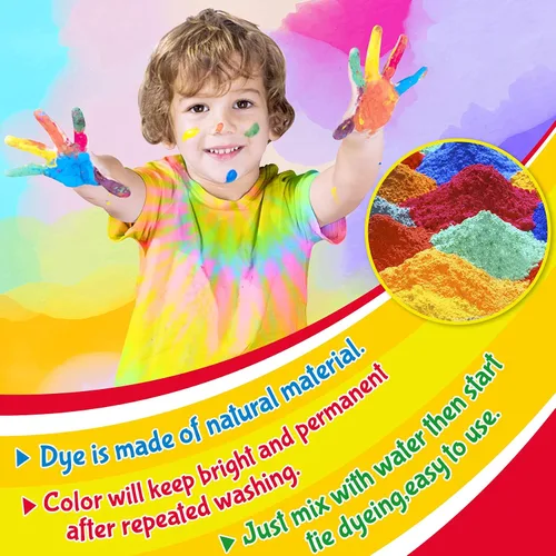 Vista 3 de Kit de teñido anudado para niños y adultos, juguete de artes y manualidades para niñas y niños de 6 a 12 años, kits de manualidades de teñido