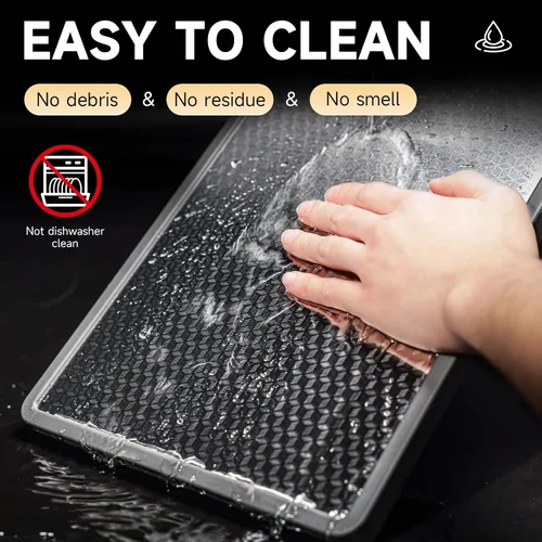 Vista 5 de Tabla de cortar de doble cara, 1 pieza de tablas de cortar de acero inoxidable 316 para cocina, grado alimenticio, malla resistente a los arañazos