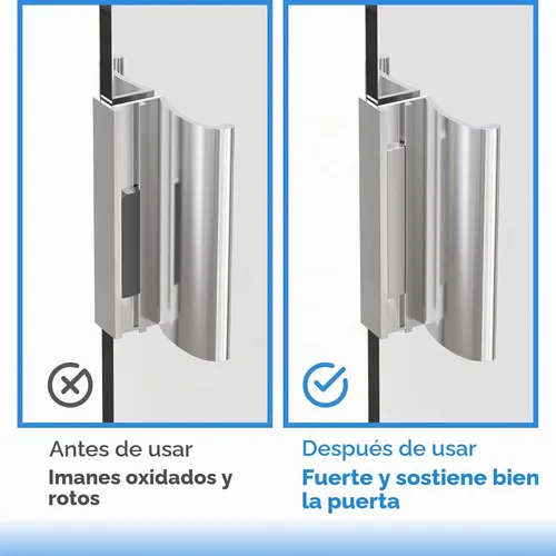 Vista 5 de Imán en T plateado de 2-1/2" para puerta de ducha de vidrio oscilante y manija