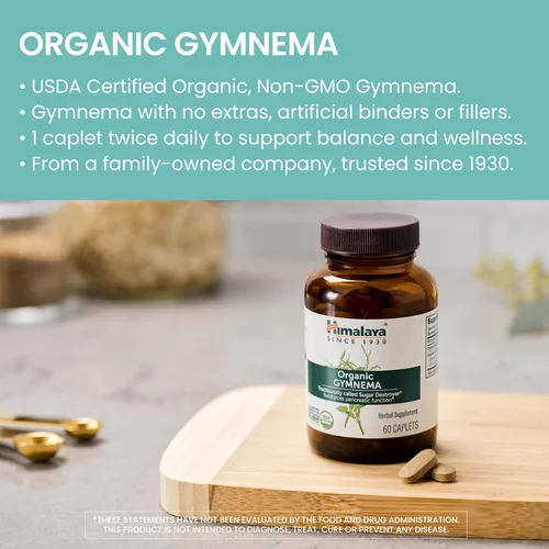 Vista 4 de Himalaya Organic Gymnema Sylvestre – Apoyo al metabolismo de la glucosa a base de hierbas – USDA orgánico, sin OMG, vegano, sin gluten, sin