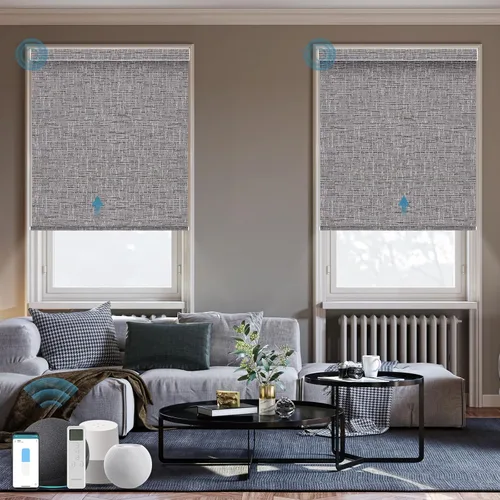Vista 13 de Persiana Motorizada, Compatible con Homekit Thread-Enabled, Persianas Inteligentes 100% Opacas con Control Remoto, Persiana Enrollable Eléctrica