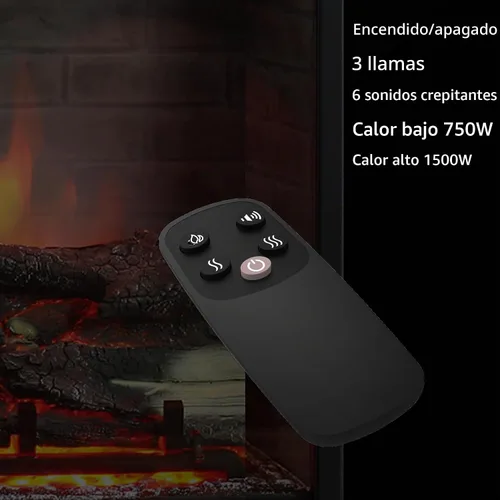 Vista 6 de RICHFLAME Gavin 23 Pulgadas Chimenea Eléctrica de Inserción con Tronco y Altavoz, Diseñada para Montaje en Pared, Apertura para Quema de Madera