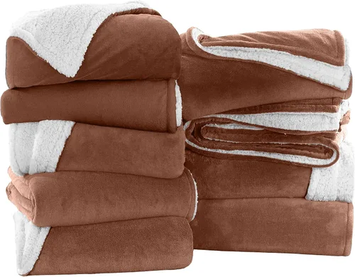 Vista 10 de IR Imperial Rooms Mantas Sherpa de color rosa bebé tamaño King para cama – Paquete al por mayor de 9 mantas Sherpa – Manta suave y esponjosa
