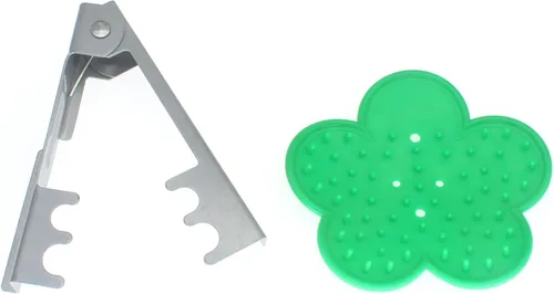 Vista 2 de 1 Unidades de herramienta de pelado de espinas de hojas de tallo de rosa (verde+plata)